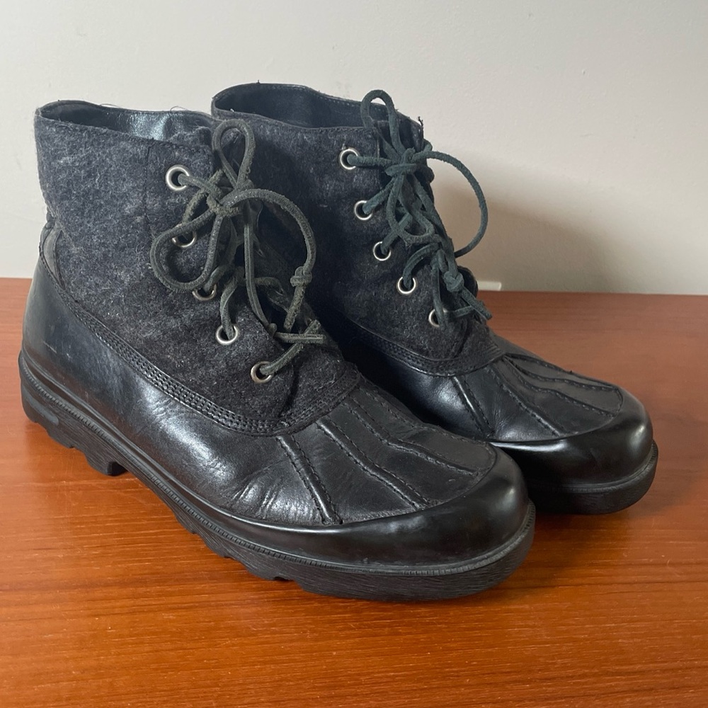 RALPH LAUREN Boots RARE $795 Duck Style LEATHER ITALY Men’s 8 D Black